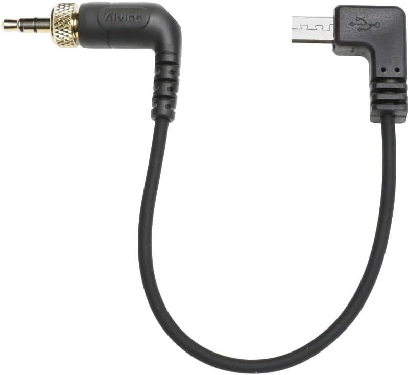 Alvin's Cables tidskodkabel för Sony FX3|FX30|A7S3|A1-kamera, låsbar 3,5 mm TRS till Micro USB-tidskodkabel för Deity TC-1 tidskodgenerator 35 cm| 13,8 tum