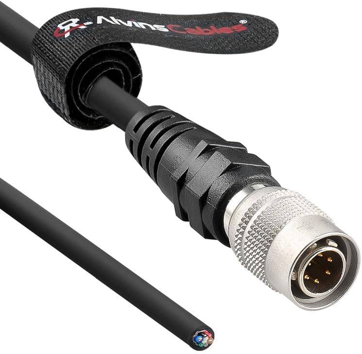 Alvin's Cables HR10A-7P-6P Hirose 6 Pin Male to Open End Power I/O Cable for Nikon Topcon Surveying Instrument Industrial Camera Factory Automation Robotics, High Flex Shielded 3.3ft/1m