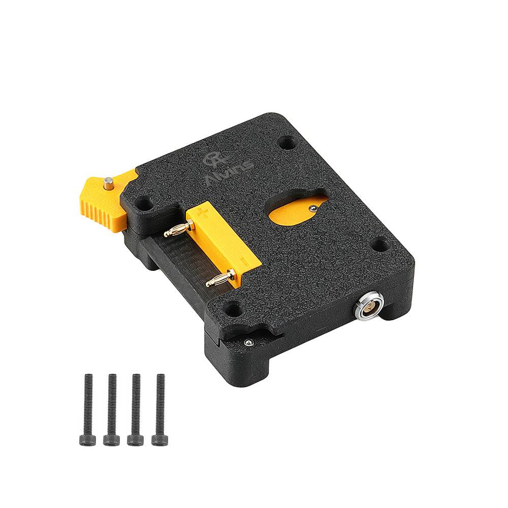 Alvin's Cables 适用于 SmallHD Ultra 5 和 Ultra 7 的镀金电池板，直触式电源，带 1 个 D-Tap 和 2 个 OB 2 针输出，G 型接口系统，黑色