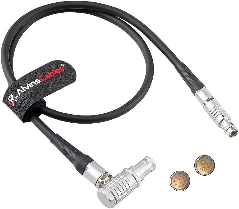 Cabo Preston MDR3/MDR4 da Alvin's Cables para câmeras ARRI-Alexa, conector RS macho de 10 pinos para 3 pinos macho, ângulo reto, 60 cm (23,6 polegadas).