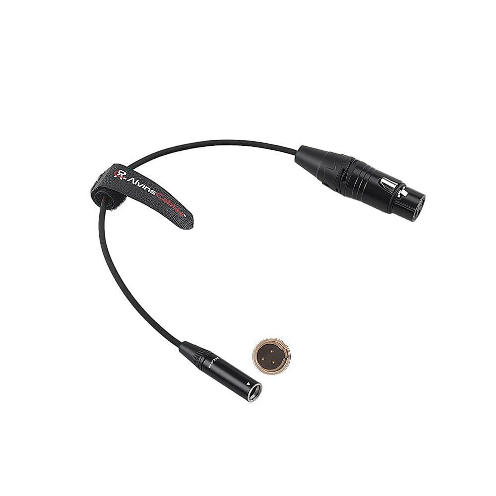 Cabo de áudio Alvin's Cables Mini XLR de 3 pinos macho para XLR de 3 pinos fêmea para Blackmagic Pocket Cinema Camera BMPCC 4K/6K, Video Assist 4K, Sharp 8K Cam, Ultra Soft