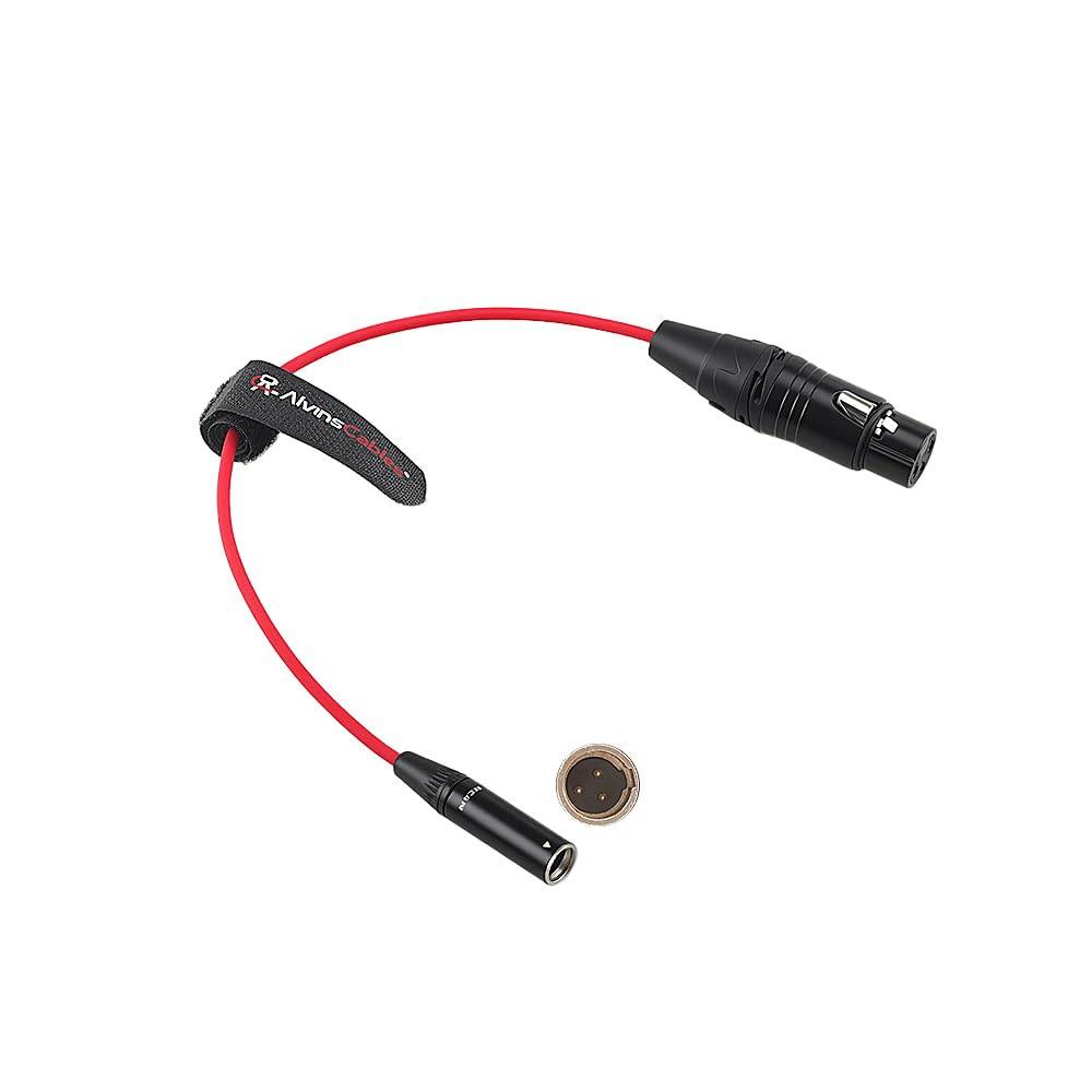 Cabo de áudio mini XLR de 3 pinos macho para XLR de 3 pinos fêmea da Alvin para Blackmagic Pocket Cinema Camera BMPCC 4K/6K, Video Assist 4K, Sharp 8K Cam, Ultra Soft