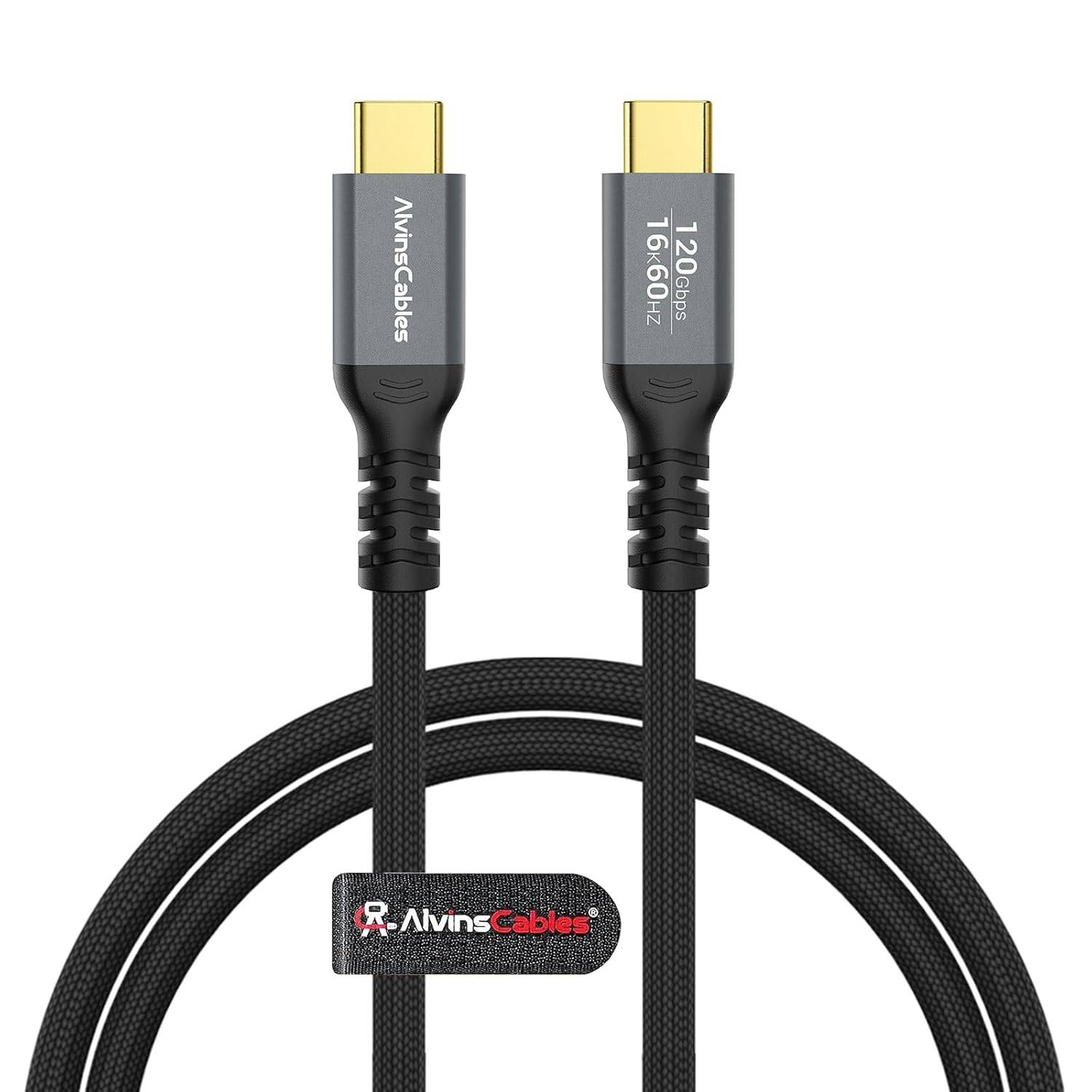 Alvin's Cables Thunderbolt 5 连接线,USB-C 转 USB-C 连接线,120Gbps 带宽,240W PD 快充,支持 16K 显示,兼容 Thunderbolt 4/3 和 USB 4,适用于 MacBook、扩展坞和外置显卡扩展坞。